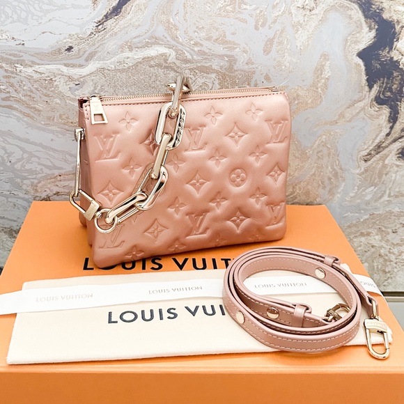 Louis Vuitton Coussin BB Metallic Rose Gold Embossed Monogram Crossbody Bag - Picture 2 of 14